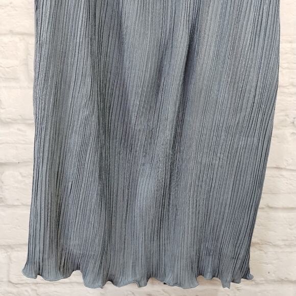 ME Madewell Women's Teapot Blue Goldie Plisse Tank Slip Midi Column Dress NWT 0 - Picture 8 of 11